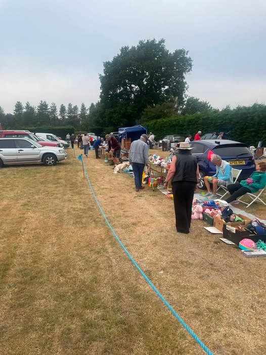 Cars, sellers and shoppers at Bradenham Car Boot on the football field Source: https://www.facebook.com/bradenhamcarboot/