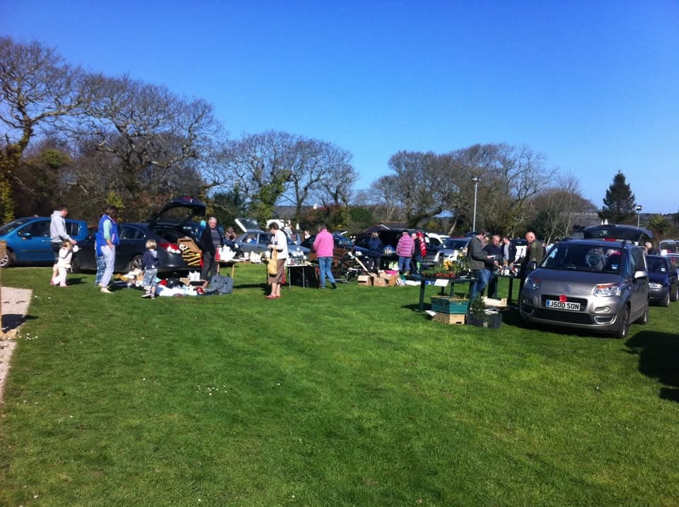 Cars, sellers and shoppers spread across the grass at Frogpool Car Boot Sale