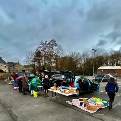 Cars, sellers and shoppers at Frome Car Boot in the Cheese and Grain car park. Source: https://www.discoverfrome.co.uk/wp-content/uploads/fly-images/97334/frome-car-boot-sale-387x387-c.jpg