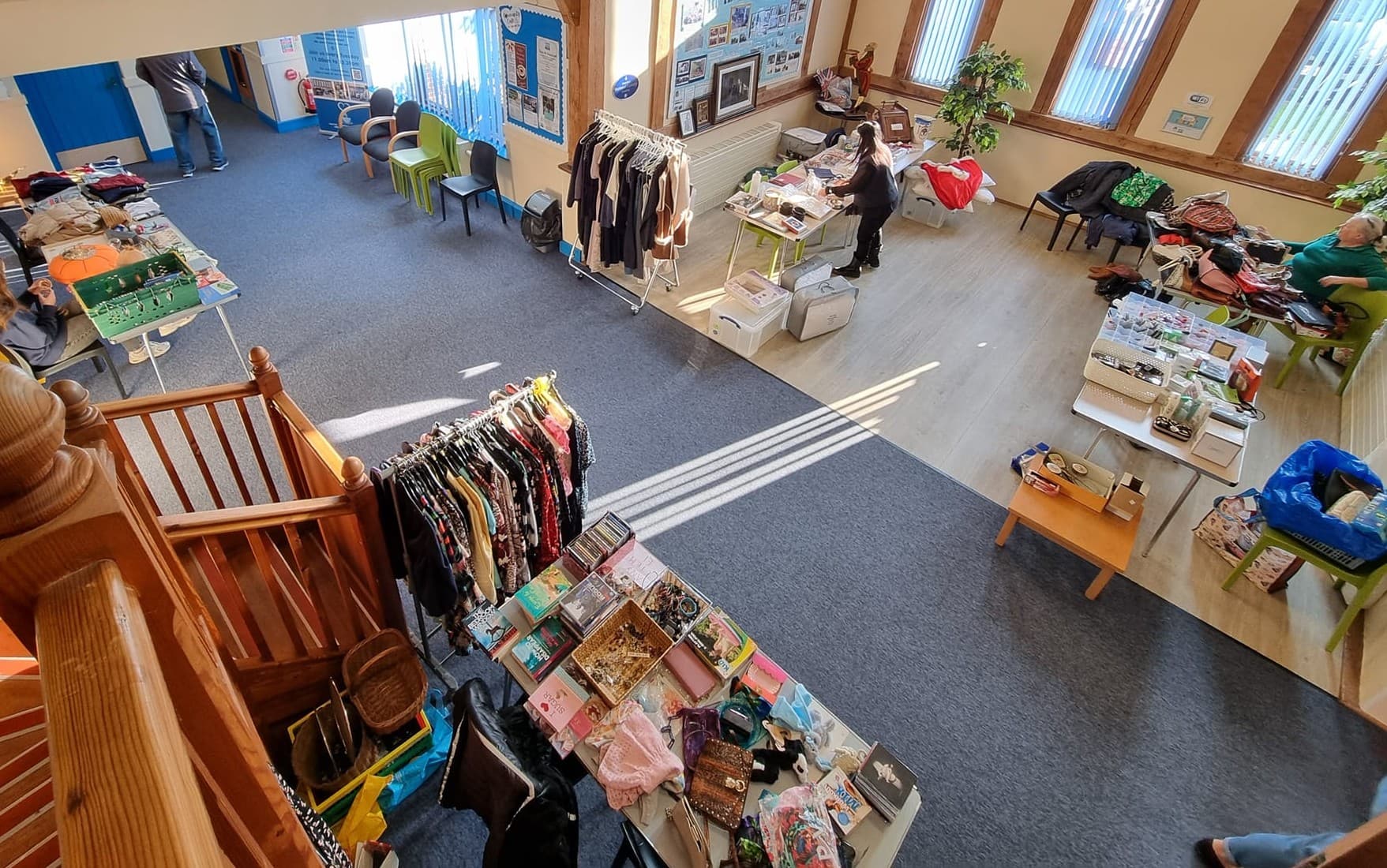 Overhead view of seller tables inside Lyppard Hub indoor car boot sale Source: https://lyppardhub.co.uk/wp-content/uploads/2026/04/462102519_868310385412258_6231070720106241484_n-1.jpg